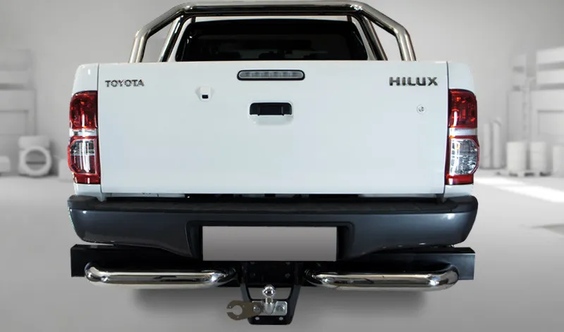 Защита Groender заднего бампера одинарная угловая 76 мм для Toyota Hilux VII 2012-2020