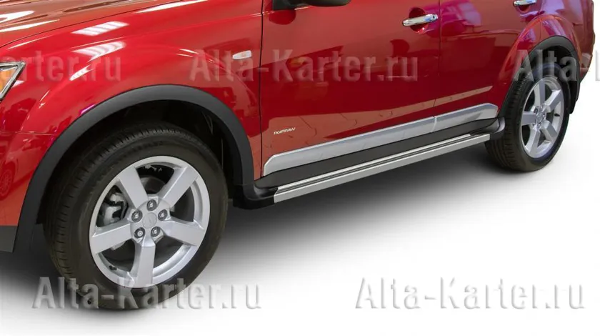 Пороги алюминиевые с колесными арками EGR для Mitsubishi Outlander XL 2007-2010
