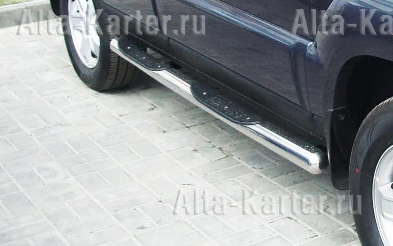 Пороги АВС-Тюнинг d76 труба с проступью для Kia Sportage III 2010-2014