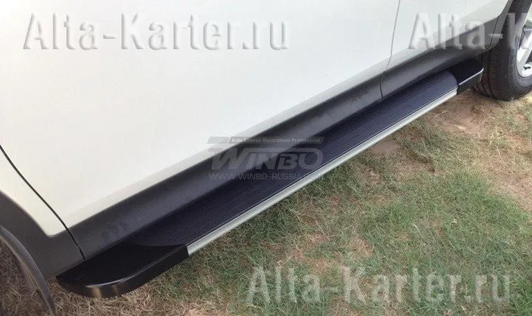 Пороги алюминиевые Winbo Teana черные для Mazda CX-5 I 2011-2017