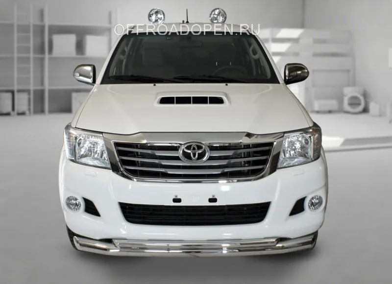 Защита Groender переднего бампера двойная 76/43 мм для Toyota Hilux VII 2012-2020