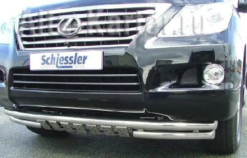 Защита Schiessler переднего бампера d 60 мм двойная с защитой картера для Lexus LX 570 2012-2020