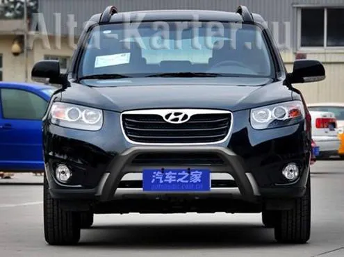 Защита Noble на передний бампер для Hyundai Santa Fe III 2012-2020