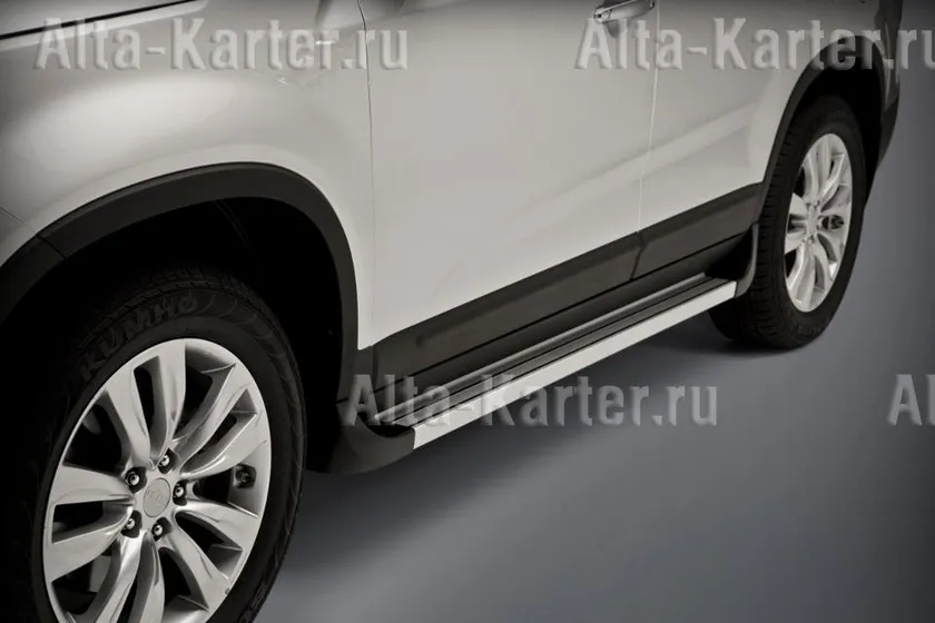 Пороги алюминиевые EGR для Kia Sorento II 2009-2011