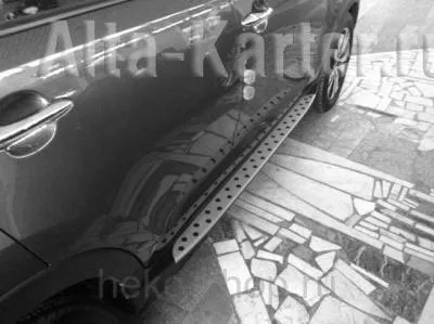 Пороги алюминиевые Mobis для Kia Sportage III 2010-2014