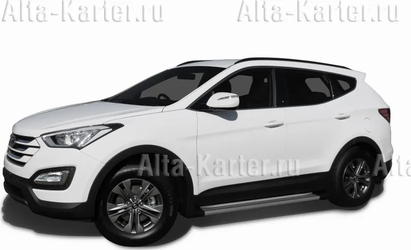 Пороги алюминиевые EGR для Hyundai Santa Fe III 2012-2020