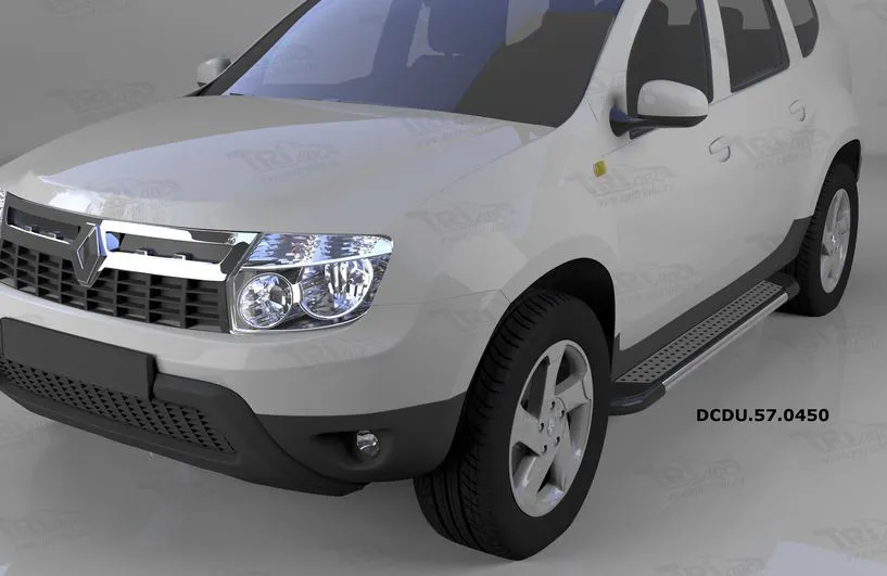 Пороги алюминиевые Topaz для Renault Duster 2012-2020