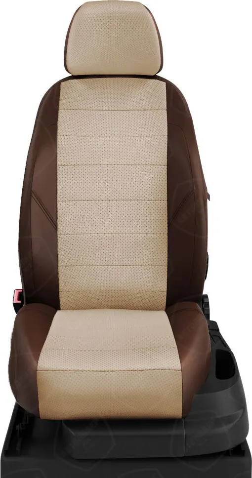 Чехлы Автолидер на сидения для Peugeot 408 седан 2012-2020, цвет Шоколадный/Бежевый