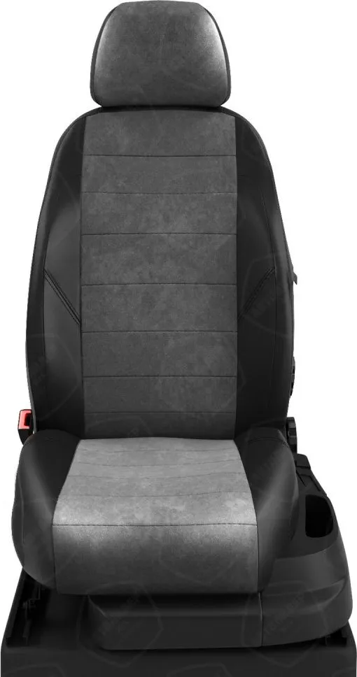 Чехлы Автолидер на сидения для Toyota Hilux 8 - пикап 2015-2020, цвет Черный/Тёмно-серый