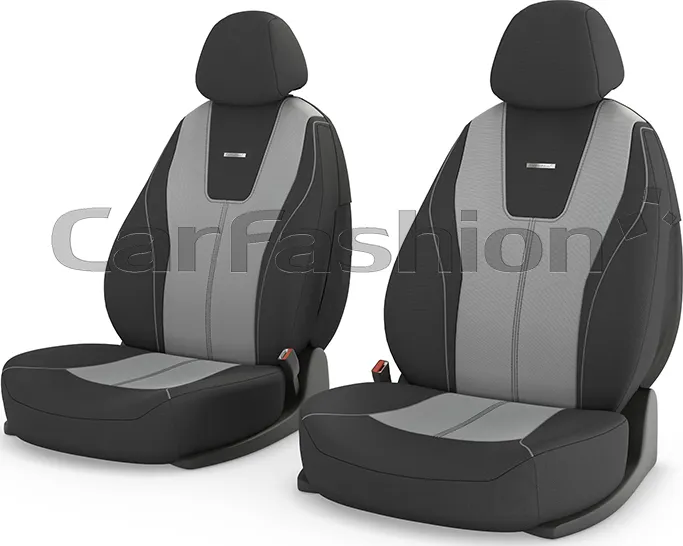 Чехлы универсальные CarFashion Douglas на передние сидения авто, цвет Светло-серый/Темно-серый/Светло-серый