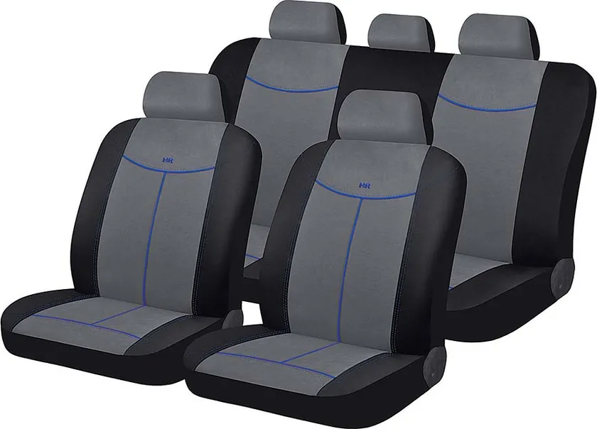 Чехлы универсальные Hadar Rosen Alcantara Plus на сидения авто, цвет Серый/Черный/Синий