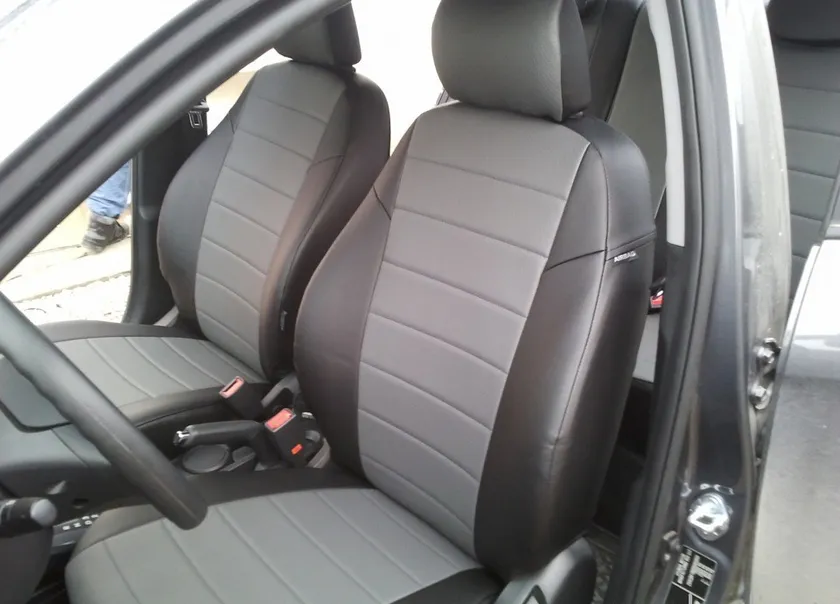 Чехлы Alvi-Style на сидения для Hyundai i40 2011-2020, цвет Черный/серый