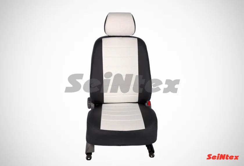 Чехлы Seintex (экокожа) на сидения для Chevrolet Aveo 2011-2020, цвет Белый