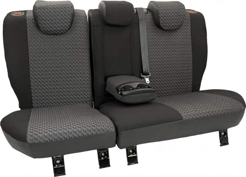 Чехлы Autofamily на сидения (жаккард - черная эко-кожа) для Ford Focus III Titanium 2011-2015, цвет Серый/Черный
