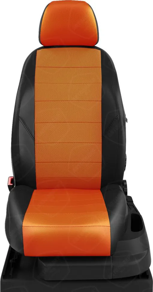 Чехлы Автолидер на сидения для Лада Калина 2 седан, хэтчбек, универсал 2015-2020, цвет Черный/Оранжевый