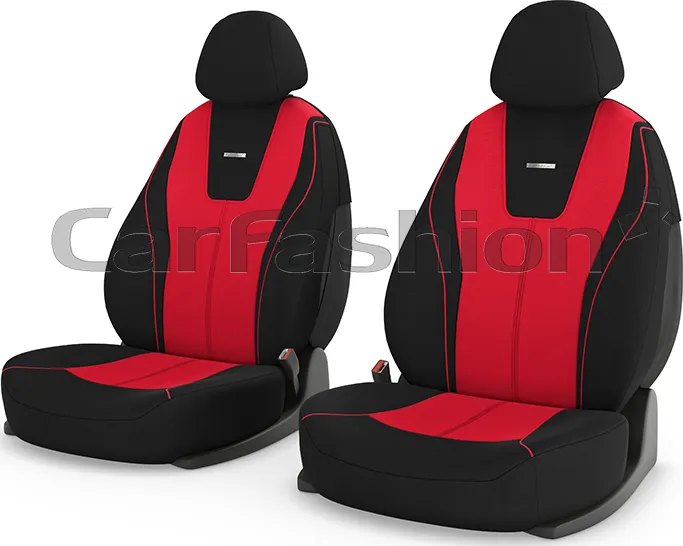 Чехлы универсальные CarFashion Douglas на передние сидения авто, цвет Красный/Черный/Красный