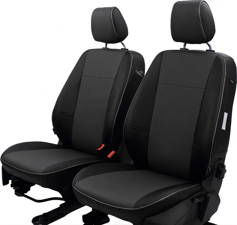 Чехлы Autofamily на сидения (эко-кожа) для Ford Focus III Titanium 2011-2015, цвет Серый/Черный