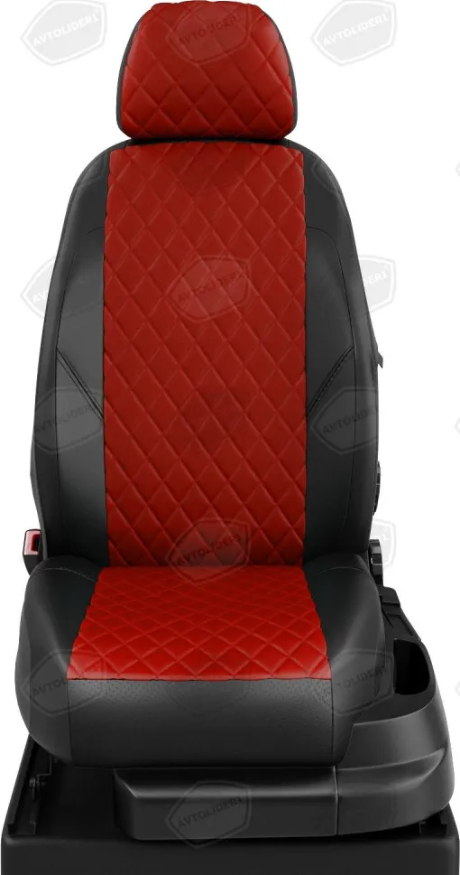 Чехлы Автолидер на сидения для Renault Duster  2015-2020, цвет Черный/Красный