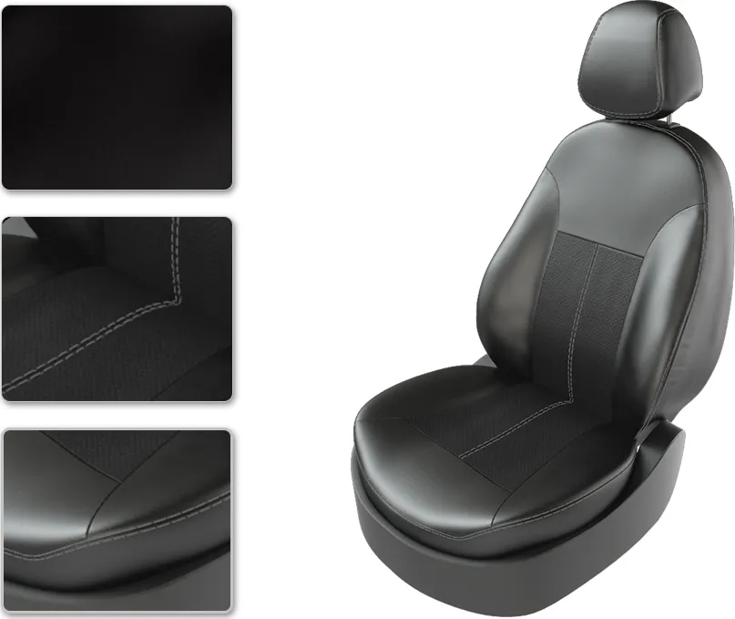 Чехлы CarFashion Classic на сидения для Nissan X-Trail T31 2007-2014, цвет Черный/Черный/Серый