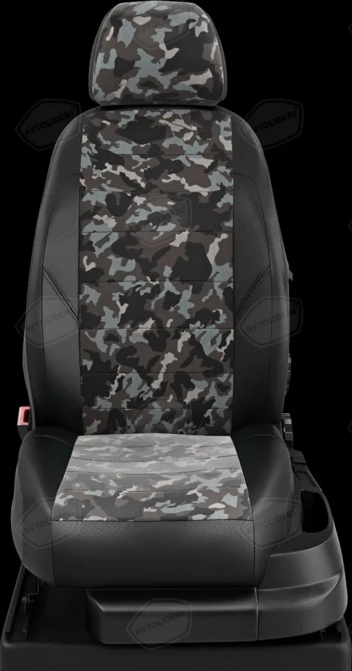 Чехлы Автолидер на сидения для Лада Приора 2 седан Рестайлинг 2014-2020, цвет НАТО-чёрный