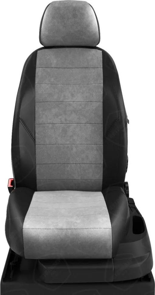 Чехлы Автолидер на сидения для Lada Granta седан, лифтбек 2018-2020, цвет Черный/Серый (алькантара)