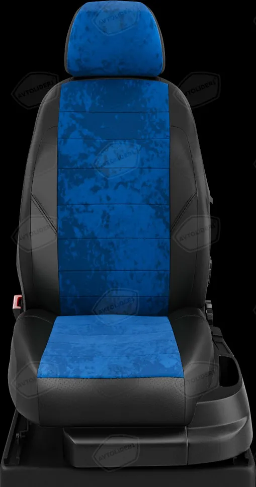 Чехлы Автолидер на сидения для Hyundai Solaris 2017-2020, цвет Синий/Чёрный