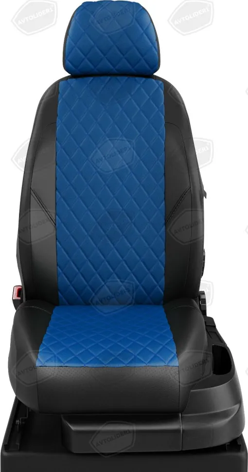 Чехлы Автолидер на сидения для Nissan Almera N16 2000-2006, цвет Черный/Синий