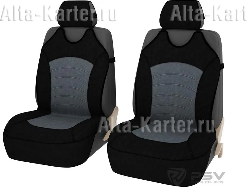 Чехлы-майки универсальные PSV Genesis Front на передние сидения, цвет Темно-серый/черный