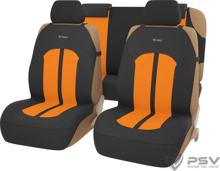 Чехлы-майки универсальные PSV Exact Plus на передние сидения, цвет Оранжевый