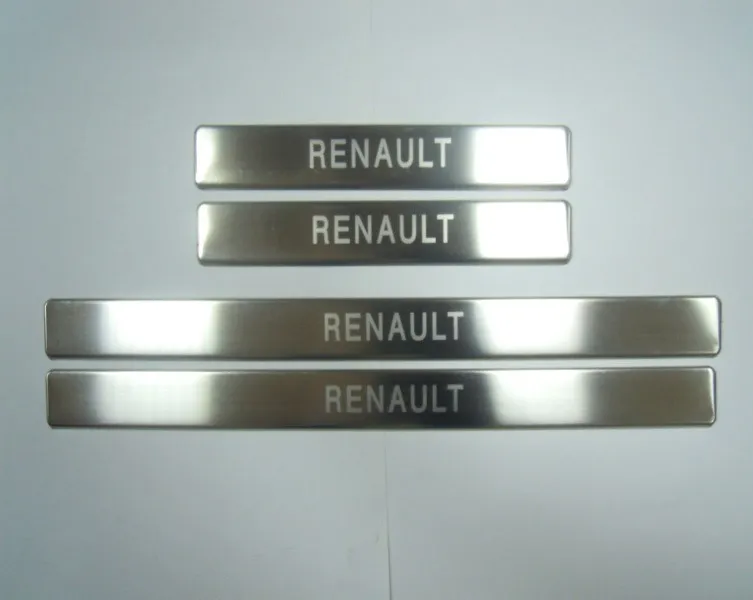 Накладки JMT на внутренние пороги (с логотипом) для Renault Logan I 2005-2012