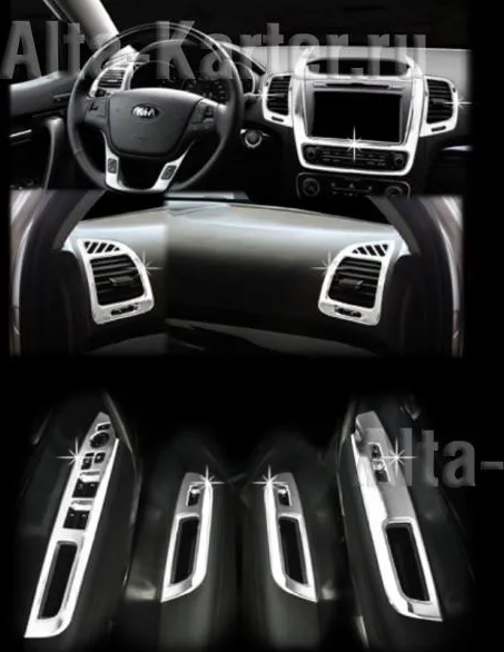 Накладки Autoclover во внутренний интерьер для Kia Sorento II 2012-2020