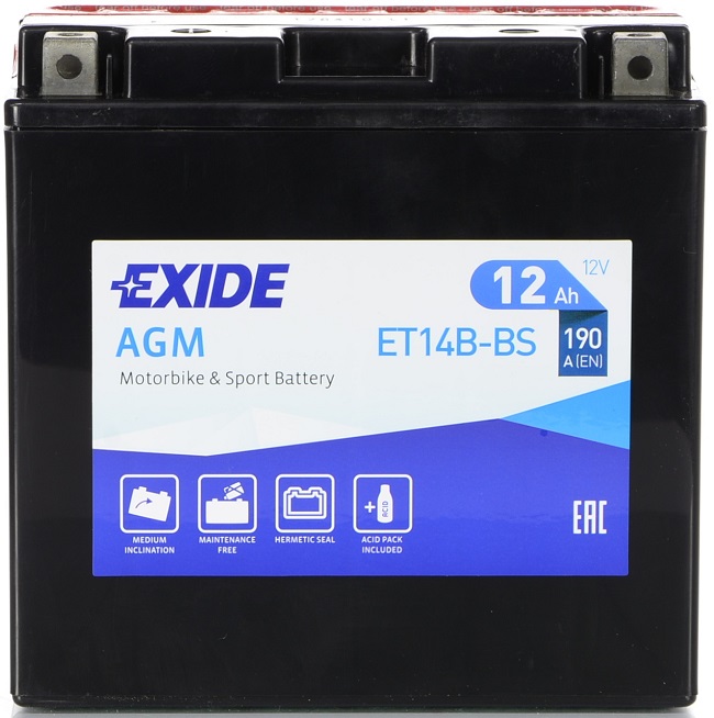 Аккумуляторная батарея Exide ET14BBS (12В, 12А/ч)