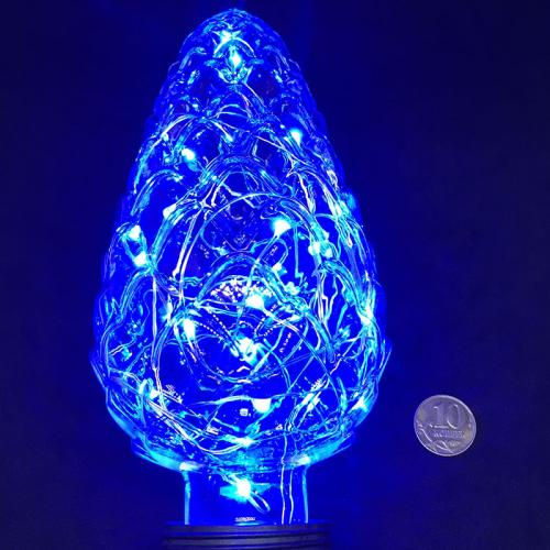 Светодиодная лампа (LED) Espada, шишка голубая, Е27, 3W (E-E27NYC35B) (43207)