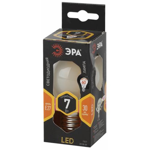 Светодиодная лампа ЭРА Б0027958 F-LED P45-7w-827-E27 frozed шарик матовый