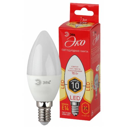 ЭРА Б0032961 ECO LED B35-10W-827-E14 Лампа ЭРА (диод, свеча, 10Вт, тепл, E14)