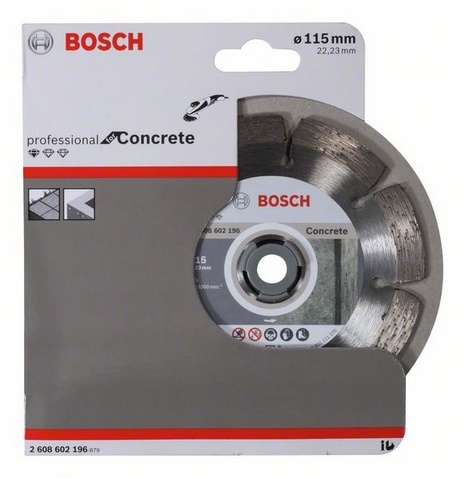 Алмазный диск по бетону Bosch ProfEco (2608602196) d=115мм d(посад.)=22.23мм (угловые шлифмашины)