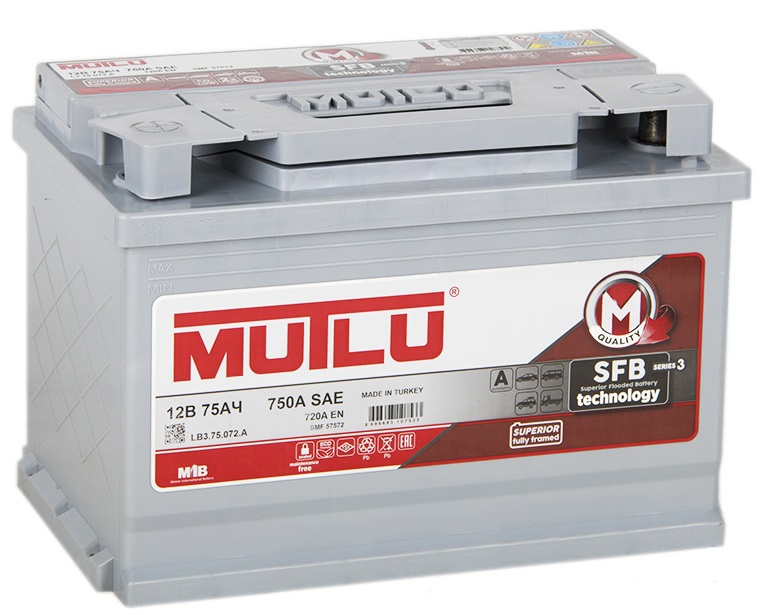 Аккумуляторная батарея Mutlu LB375072A SFB Series 3 (12В, 75А/ч)