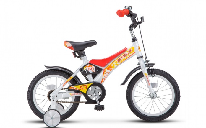Велосипед 14 детский STELS Jet (2018), белый/красный LU072119