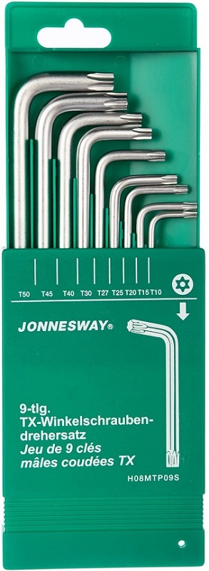 Набор ключей Г-образных TORX JONNESWAY H08MTP09S, T10-T50, 9 предметов