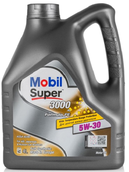 Масло моторное синтетическое Mobil 152564 Super 3000 X1 Formula FE 5W-30, 4л