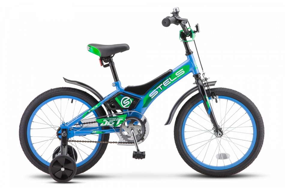 Велосипед Stels 18 Jet Z010, LU087404 Голубой/Зелёный