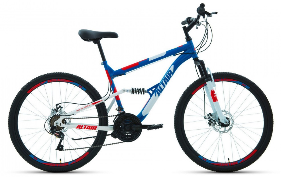 Велосипед 26 Altair MTB FS 26 2.0 disc 18 ск Синий/Красный, RBKT0SN6P018