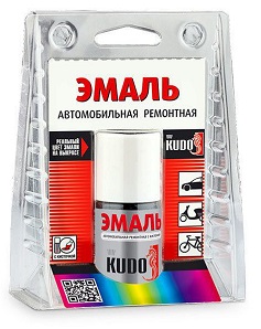 Эмаль автомобильная KUDO KU-72801 ремонтная с кисточкой VOLKSWAGEN, Candy White