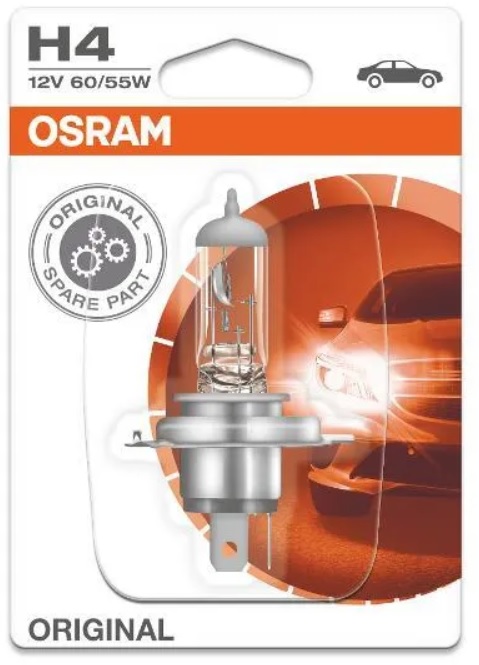 Лампа автомобильная галогенная Osram ORIGINAL LINE H4 64193-01B цоколь P43t (12V)