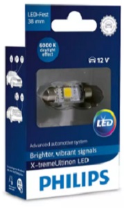 Лампа светодиодная Philips 12859 6000KX1 Festoon LED C5W 12В 1Вт