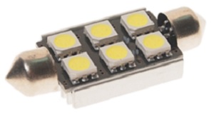 Лампа светодиодная Маяк 12T11X31-W\6SMD5050 12v t11x31 s8,5 6smd (5,0x5,0) white