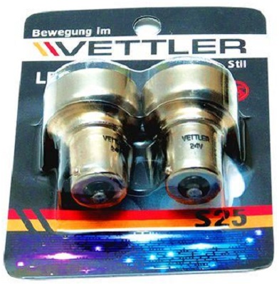 Лампа светодиодная Vettler S252450506WHITE 24 v s25-6 smd белая габарит поворот стоп. (к-т 2шт)