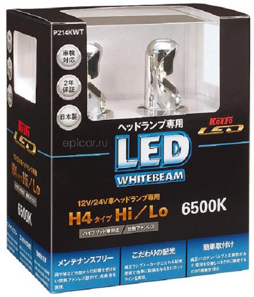 Лампа светодиодная led Koito P214KWT, комплект 2 шт