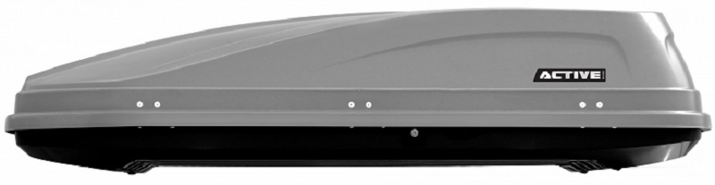 Автомобильный бокс-багажник на крышу PT GROUP ACTIVE М 00002520, аэродинамический, серый, двустороннее открывание