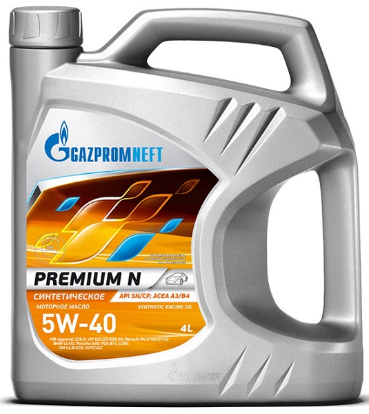Масло моторное синтетическое Gazpromneft 2389900144 Premium N 5W-40, 4л